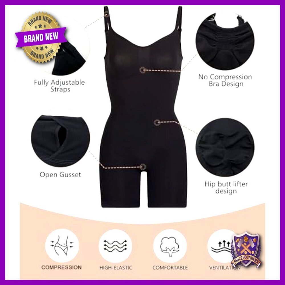 Seamless Shapewear Bodysuit Tummy Control Waist Snatching Body Shaper Butt - Picture 3 of 7